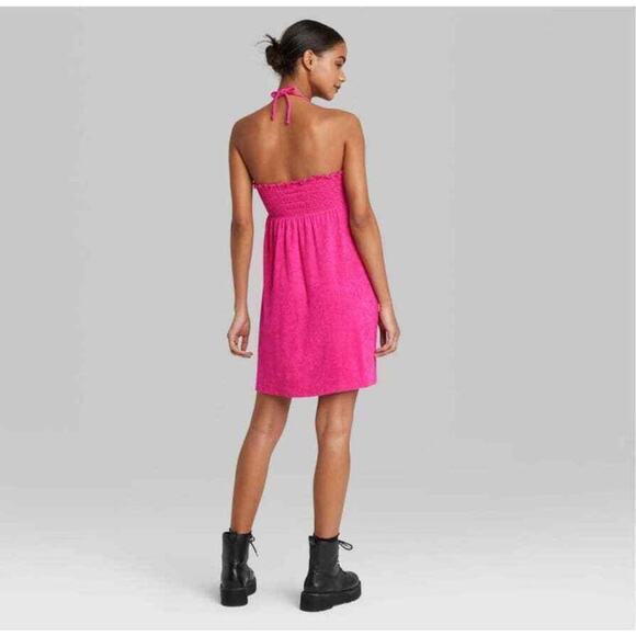 Wild Fable Sleeveless Smocked Terry Convertible Dress Medium NEW - Picture 3 of 4